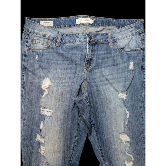 Torrid Boyfriend Distressed Stretch Denim Jeans Women’s Size 18 Plus Size - Picture 2 of 9